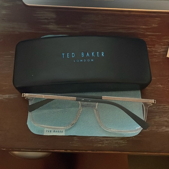 Ted Baker TFM008 Cry 56-17-140 Crystal silver clear full rim eyeglasses w/case - Picture 2 of 16